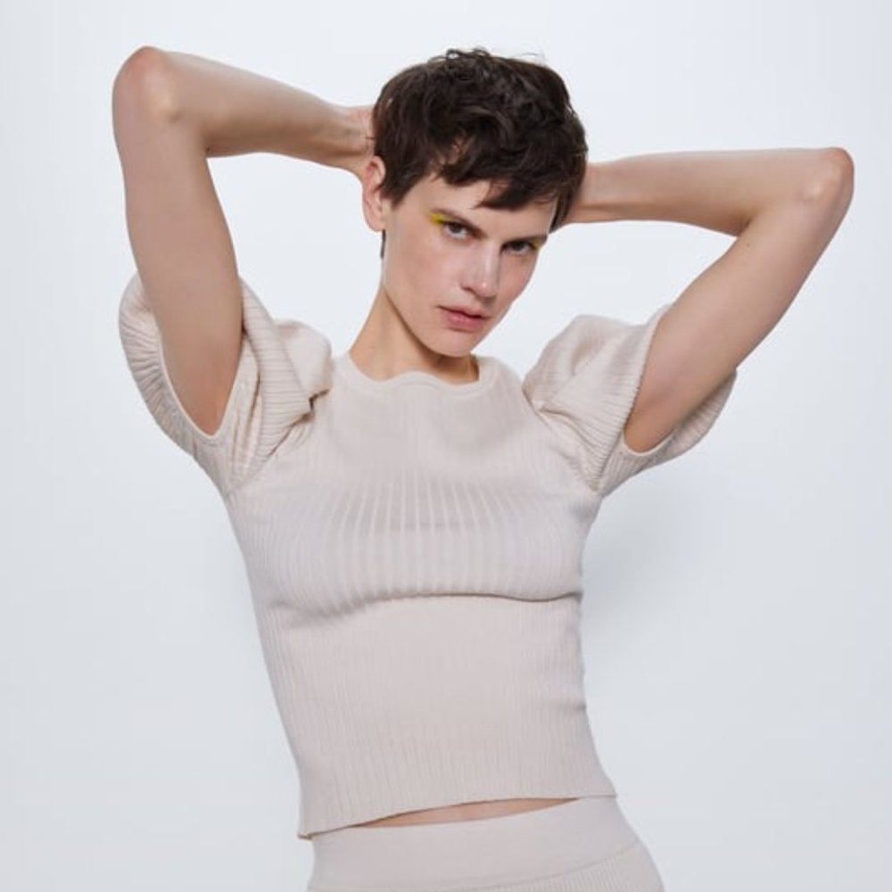 Zara Voluminous Sleeve Top Size XS/Small